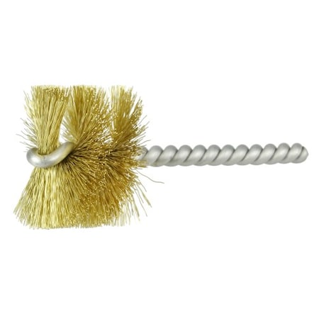 Weiler 1-1/2" Power Tube Brush, .008" Brass Wire Fill, 1" Brush Length 21152